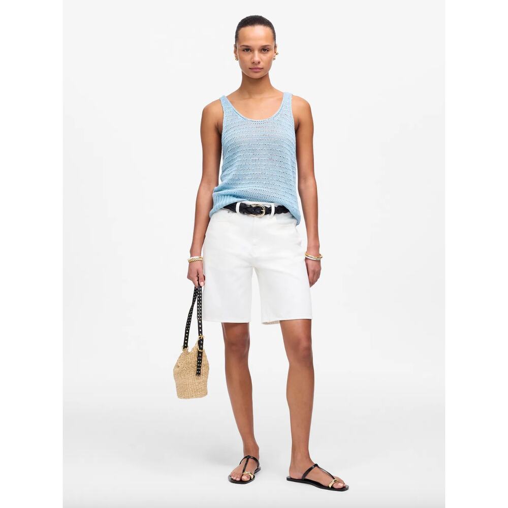 Madewell The 1997 Denim Bermuda Short Pure White Rigid High Rise US 27 NWOT - Picture 2 of 13